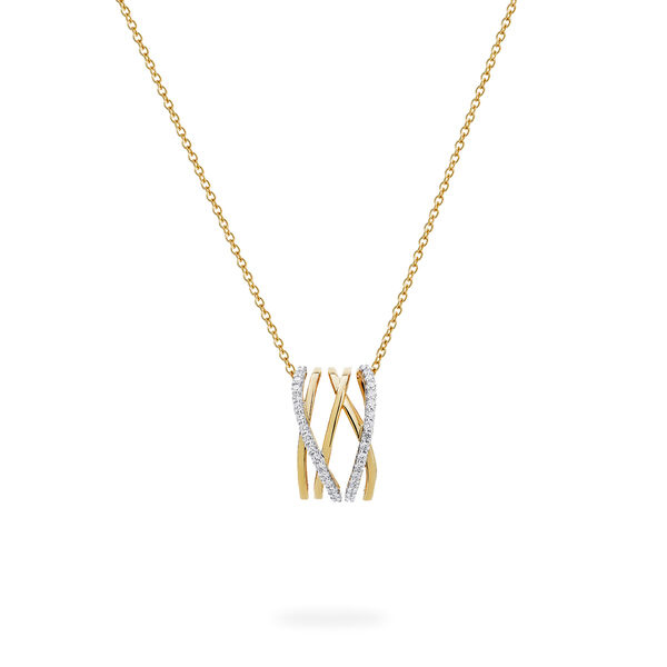 Diamond and Yellow Gold Pendant Necklace